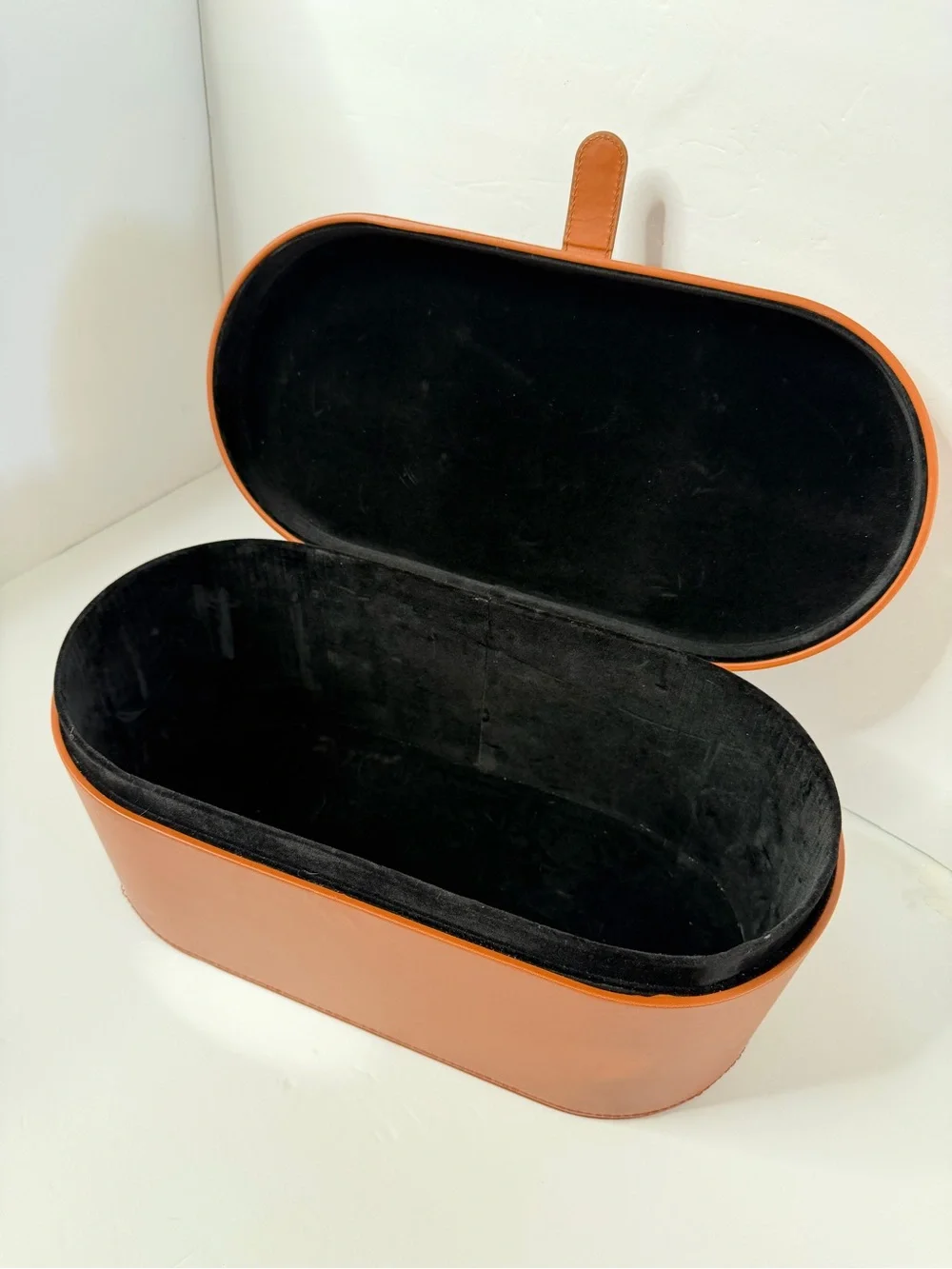 Dyson Storage Case ONLY Hard Box Display Airwrap Leather Brown Orange